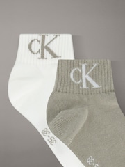 Calvin Klein Beige/White Jeans Monogram Socks 2 Pack - Image 2 of 2