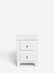 White Ashington Painted 2 Drawer Bedside Table - Image 2 of 4