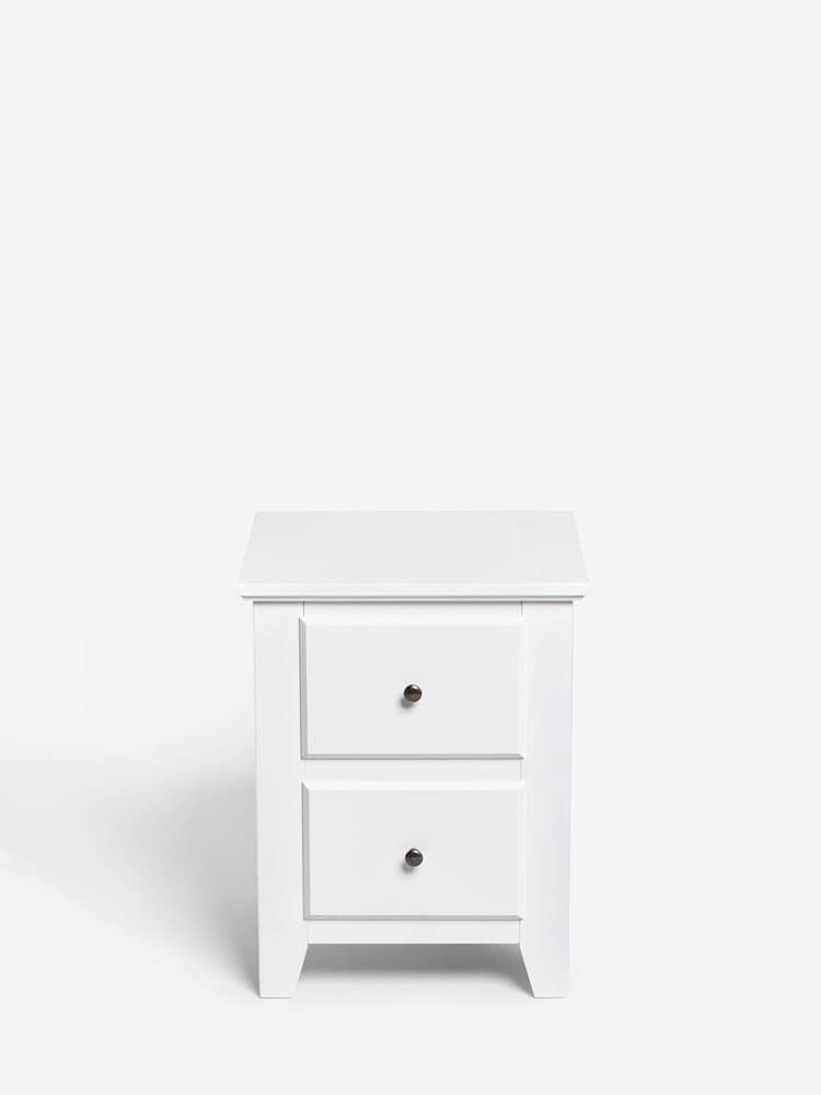 White Ashington Painted 2 Drawer Bedside Table - Image 2 of 4