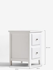 White Ashington Painted 2 Drawer Bedside Table - Image 3 of 4