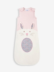 JoJo Maman Bébé Pink Bunny Navy Stripe Fox Appliqué 2.5 Tog Baby Sleeping Bag - Image 6 of 7