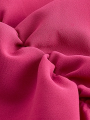 Pink Short Sleeve Ruched Midi Dress - Image 7 of 7