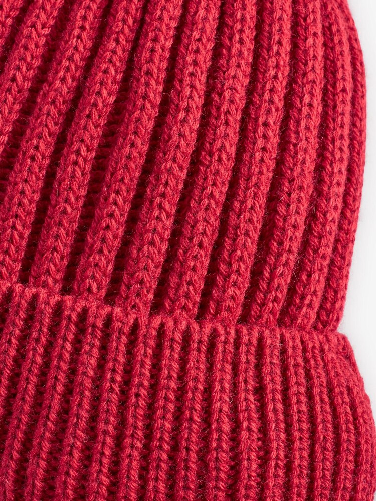 Red Knitted Pom Hat (3mths-10yrs) - Image 2 of 2