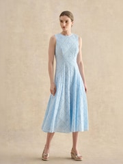 Hobbs Pale Blue Lexia Broiderie Dress - Image 1 of 4
