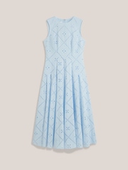 Hobbs Pale Blue Lexia Broiderie Dress - Image 4 of 4