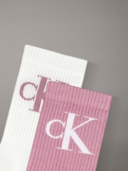 Rouge - Lot de 2 paires de chaussettes Calvin Klein Jeans logo - Image 2 de 2