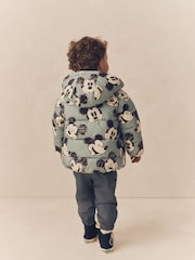 Light Blue Mickey Borg Lined Padded Coat (3mths-7yrs) - Image 3 of 11