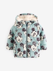 Light Blue Mickey Borg Lined Padded Coat (3mths-7yrs) - Image 5 of 11