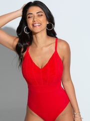 Pour Moi Red Tummy Control Swimsuit - Image 1 of 4