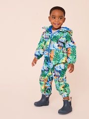 Green Waterproof Warm Padded Fleece Lined Puddlesuit (3mths-7yrs) - Image 1 of 9