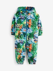 Green Waterproof Warm Padded Fleece Lined Puddlesuit (3mths-7yrs) - Image 6 of 9