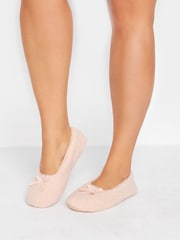 Yours Curve Pink Wide Fit Borg Ballet Slippers - Image 5 of 5