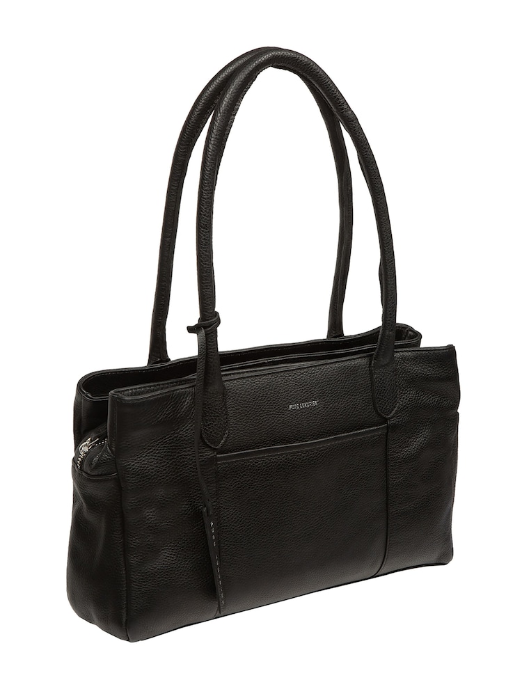 Pure Luxuries London Black 'Manon' Leather Handbag - Image 7 of 7 Pure Luxuries London Black 'Manon' Leather Handbag - Image 7 of 7