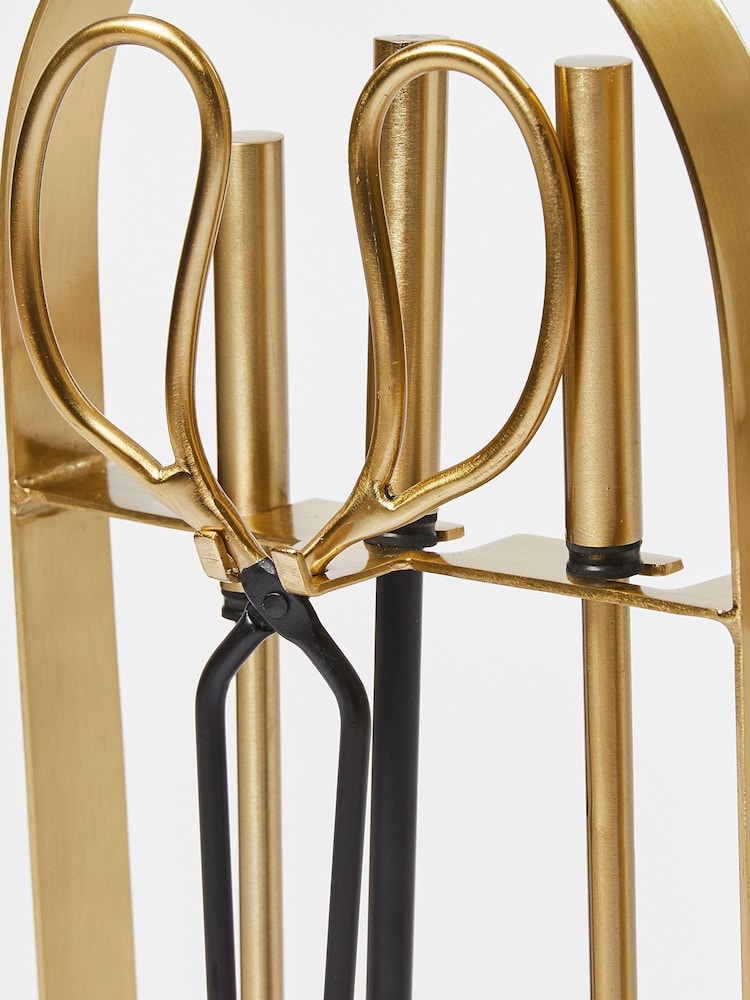 Oliver Bonas Gold Metal Oba Fire Tools Set - Image 4 of 4 Oliver Bonas Gold Metal Oba Fire Tools Set - Image 4 of 4