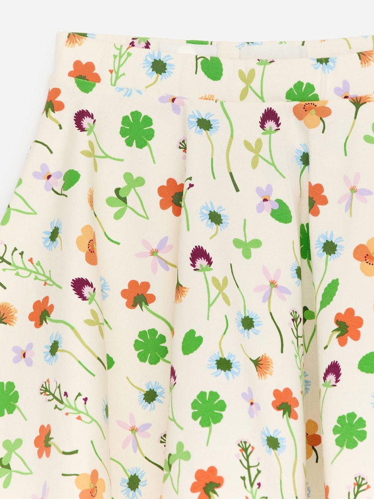 ARKET White Printed A-Line Skirt - Image 2 of 2 ARKET White Printed A-Line Skirt - Image 2 of 2