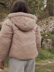 Pink Shower Resistant Crop Padded Coat (2-16yrs) - Image 3 of 6