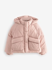 Pink Shower Resistant Crop Padded Coat (2-16yrs) - Image 4 of 6