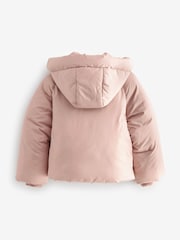 Pink Shower Resistant Crop Padded Coat (2-16yrs) - Image 5 of 6