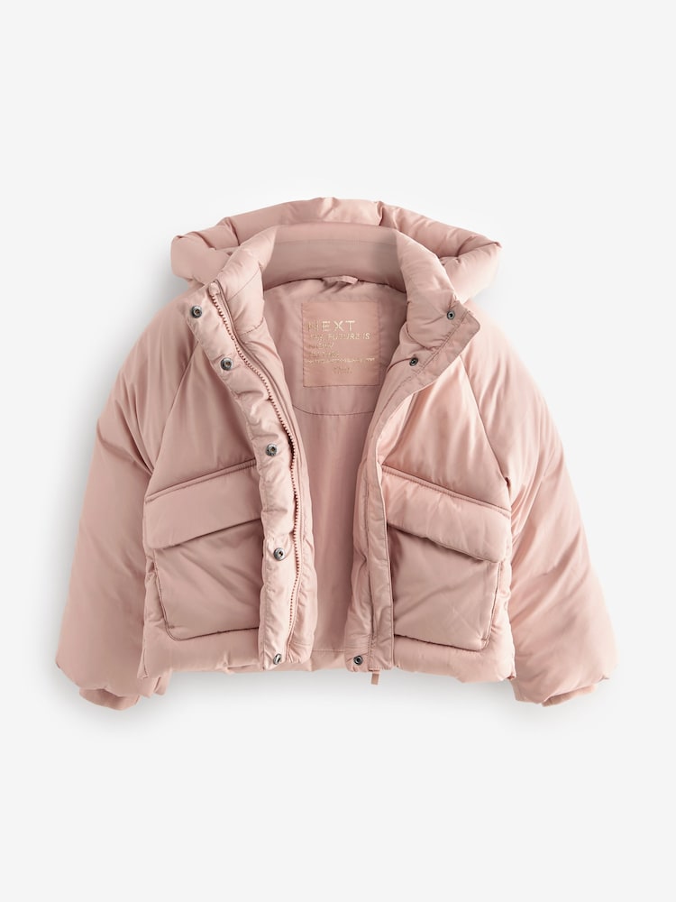 Pink Shower Resistant Crop Padded Coat (2-16yrs) - Image 6 of 6