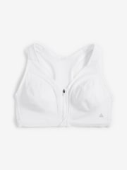 White Active Sports High Impact Zip Front Bra B-GG - Image 1 of 2