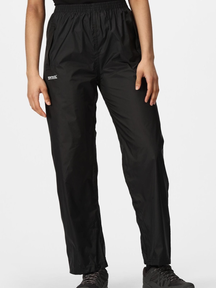 Noir - Surpantalon imperméable Regatta Pack It femme - Image 1 of 11