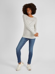 JoJo Maman Bébé Ribbed Maternity & Nursing Jersey Top - Image 3 of 5