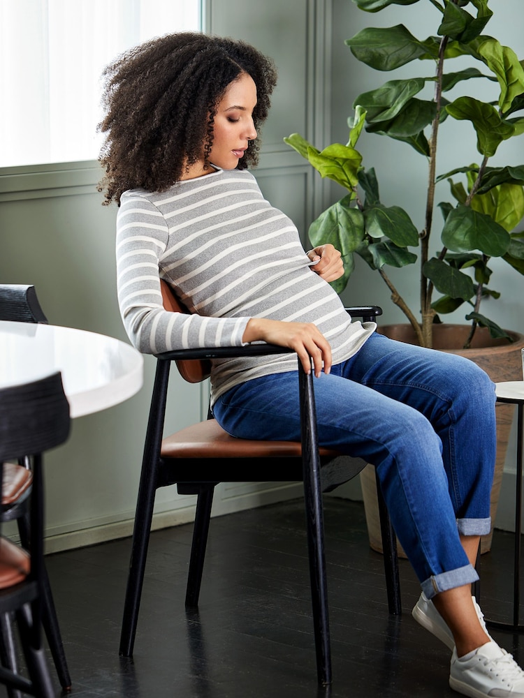 JoJo Maman Bébé Ribbed Maternity & Nursing Jersey Top - Image 5 of 5