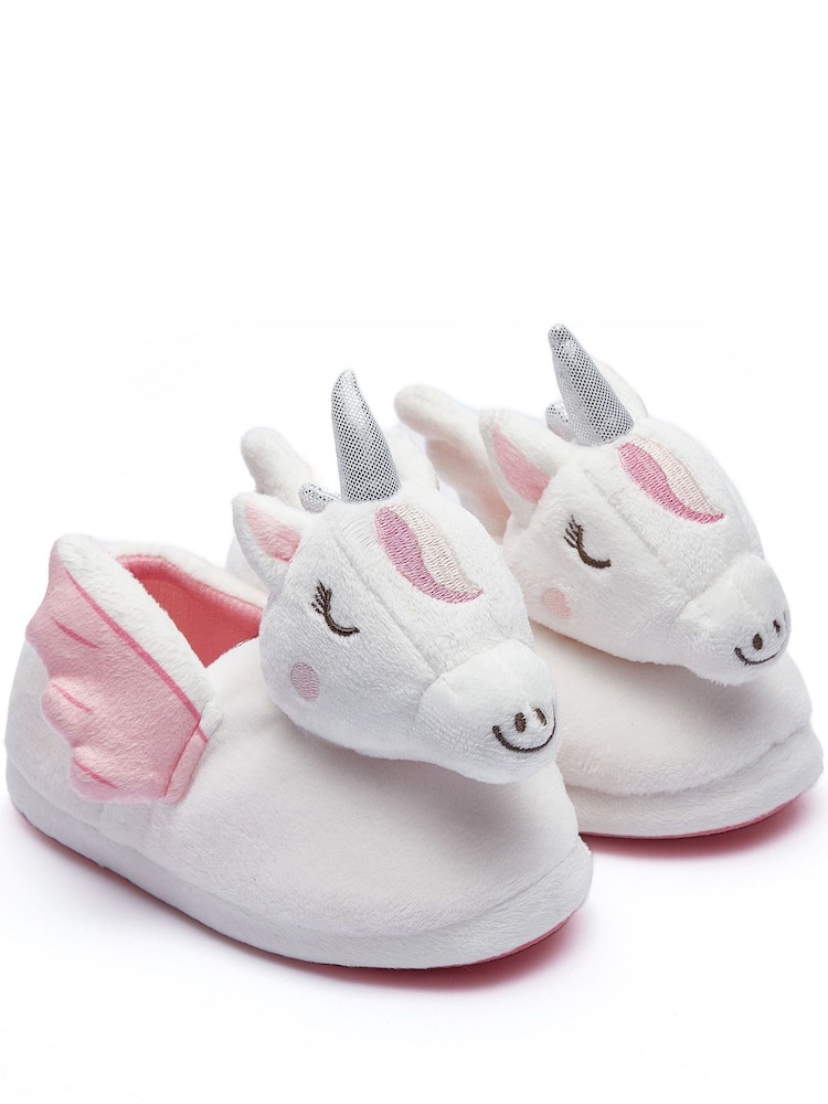 Harry Bear Purple Unicorn Printed Slippers - Image 1 of 5