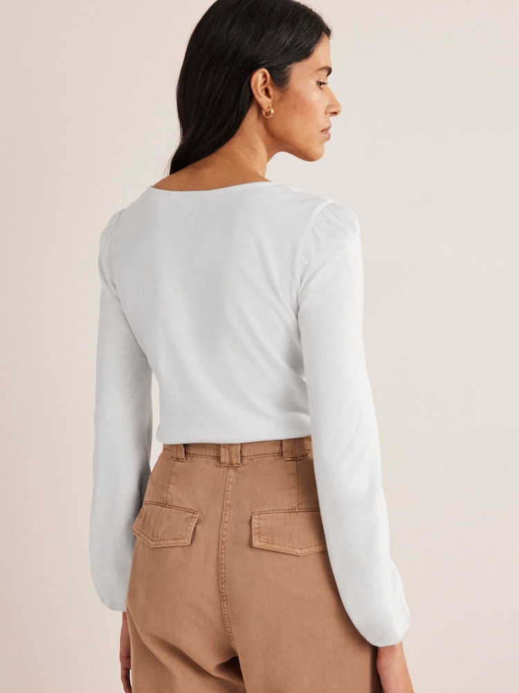 Boden White Supersoft Long Sleeve Top - Image 2 of 5 Boden White Supersoft Long Sleeve Top - Image 2 of 5