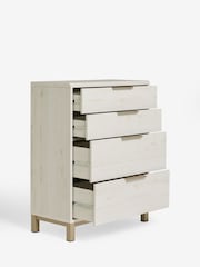 White Bronx Oak Effect 4 Drawer Chest of Drawers - Image 6 of 9