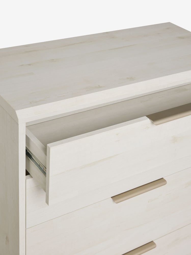 White Bronx Oak Effect 4 Drawer Chest of Drawers - Image 9 of 9