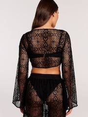 Victoria's Secret Black Lace Knot Front Beach Top - Image 3 of 7