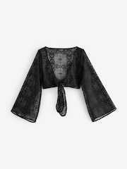 Victoria's Secret Black Lace Knot Front Beach Top - Image 6 of 7