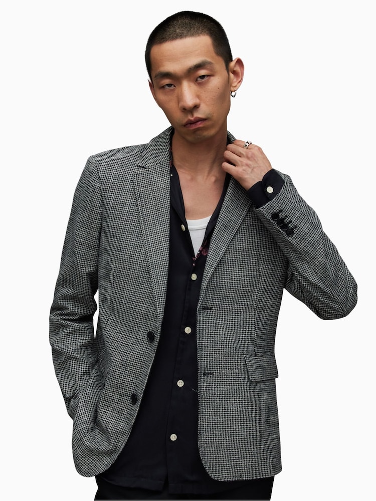 AllSaints Grey Kingly Blazer - Image 1 of 6
