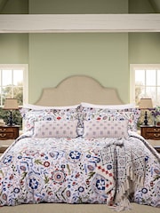 Joules Blue Festival Flowers Reversible Duvet Cover and Pillowcase Set - Image 1 of 5