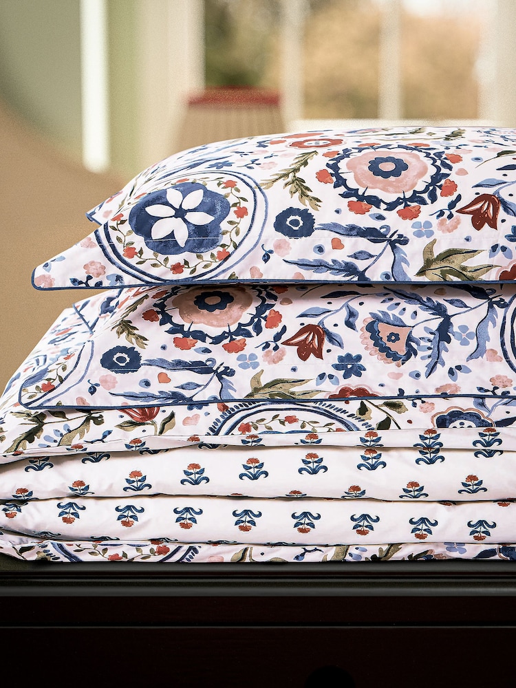Joules Blue Festival Flowers Reversible Duvet Cover and Pillowcase Set - Image 5 of 5