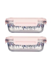 Cath Kidston Pink London Glass Food Container 2 Pack - Image 2 of 5