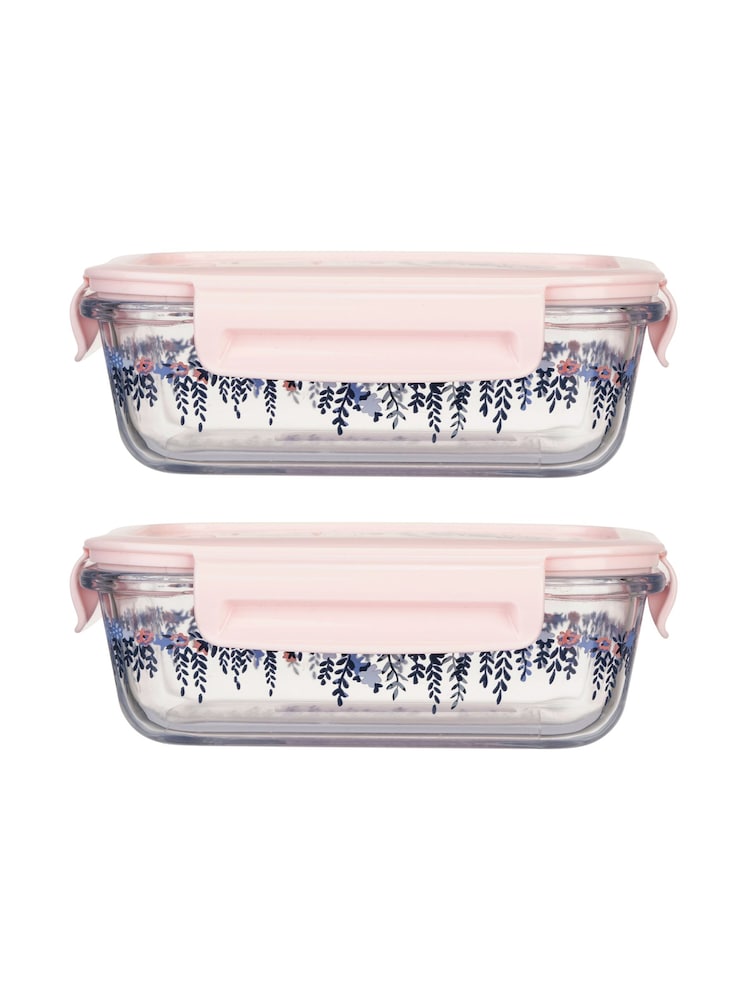 Cath Kidston Pink London Glass Food Container 2 Pack - Image 2 of 5