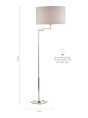 Laura Ashley Chrome Marlowe Polished Nickel Swing Arm Floor Lamp - Image 5 of 5