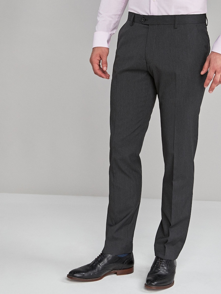 Charcoal Grey Slim Fit Stretch Smart Trousers - Image 1 of 4