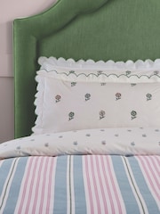 Joules Pink Come Rain Or Shine Embroidered Scallop Pillowcase Pair - Image 1 of 5