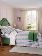 Joules Pink Come Rain Or Shine Embroidered Scallop Pillowcase Pair - Image 2 of 5