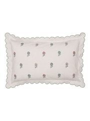 Joules Pink Come Rain Or Shine Embroidered Scallop Pillowcase Pair - Image 5 of 5