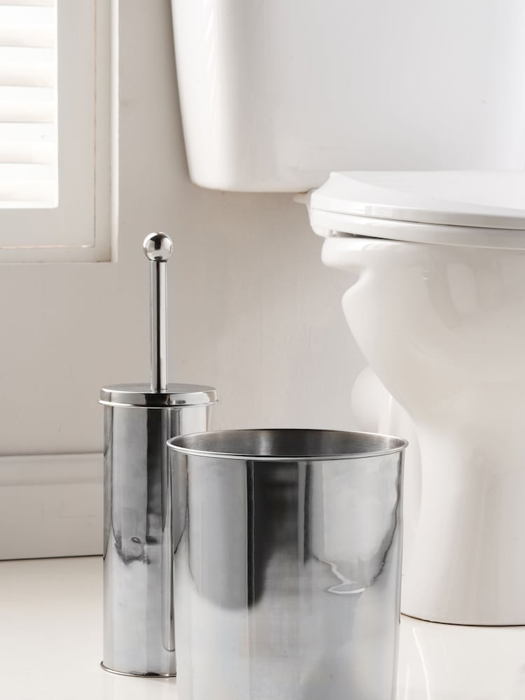Our House Chrome Toilet Brush And Bin Set - Image 1 of 4