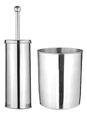 Our House Chrome Toilet Brush And Bin Set - Image 4 of 4