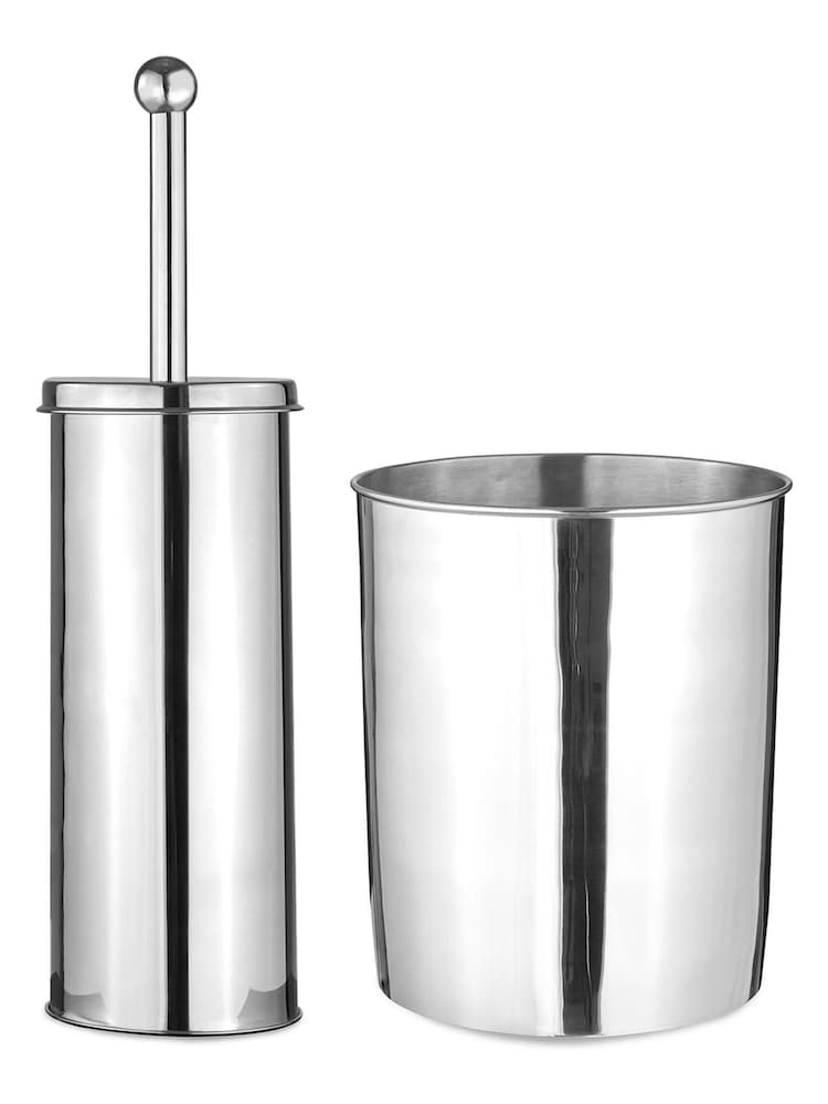 Our House Chrome Toilet Brush And Bin Set - Image 4 of 4