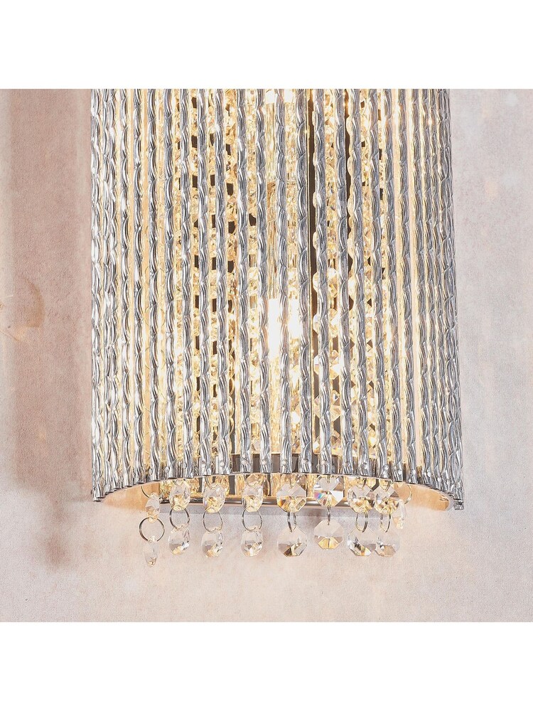 Gallery Home Silver Petra Wall Light - Image 2 of 7 Gallery Home Silver Petra Wall Light - Image 2 of 7