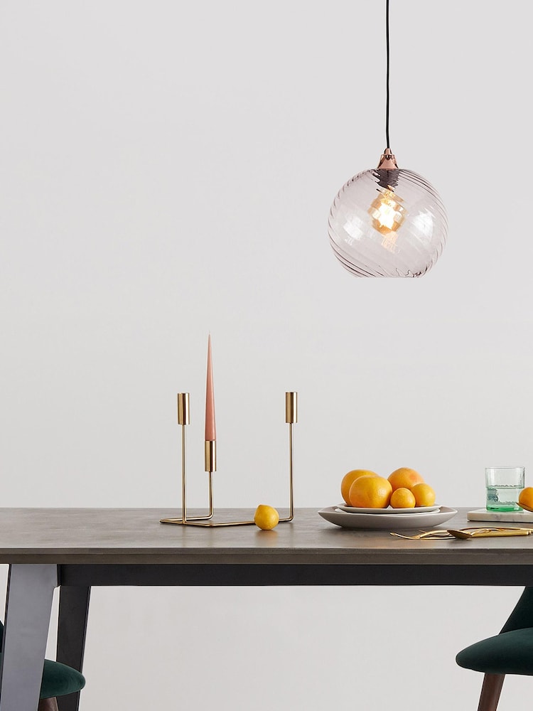 MADE.COM Blush Grey Ilaria Pendant Easy-fit Shade - Image 1 of 6