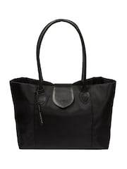 Pure Luxuries London Black 'Genevieve' Canvas & Leather Tote Bag - Image 4 of 7