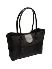 Pure Luxuries London Black 'Genevieve' Canvas & Leather Tote Bag - Image 5 of 7